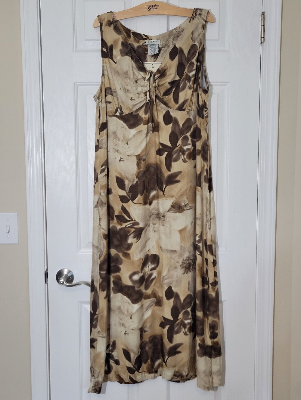 NWT Vintage Y2K Brown Floral Maxi Dress Size XL